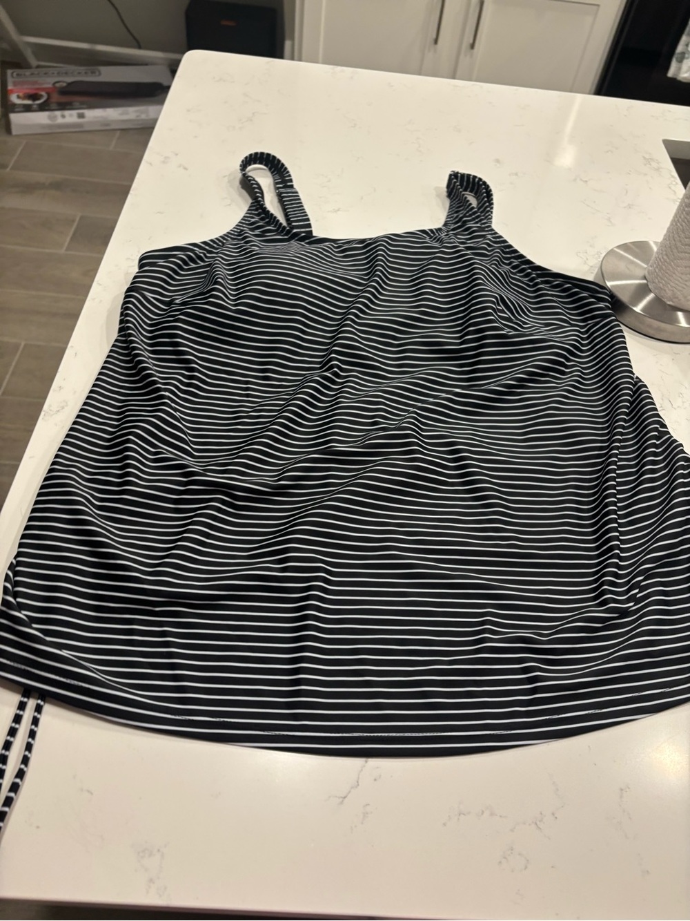 BloomChic Black & White Striped Swim Camisole